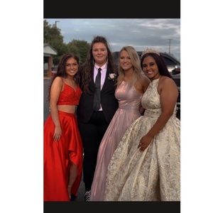 This beautiful red two piece dress